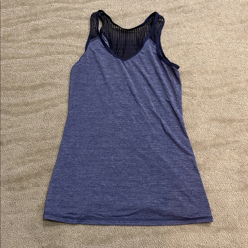 Blue and Black Mesh lululemon Tank Top - Picture 4 of 5